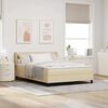 vidaXL Lit &agrave; ressorts avec matelas Cr&egrave;me 190 x 140 cm Polyester