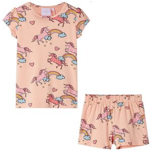 Pyjamas &agrave; manches courtes pour enfants orange clair 92