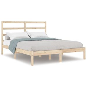 vidaXL Cadre de lit sans matelas 135x190 cm bois massif
