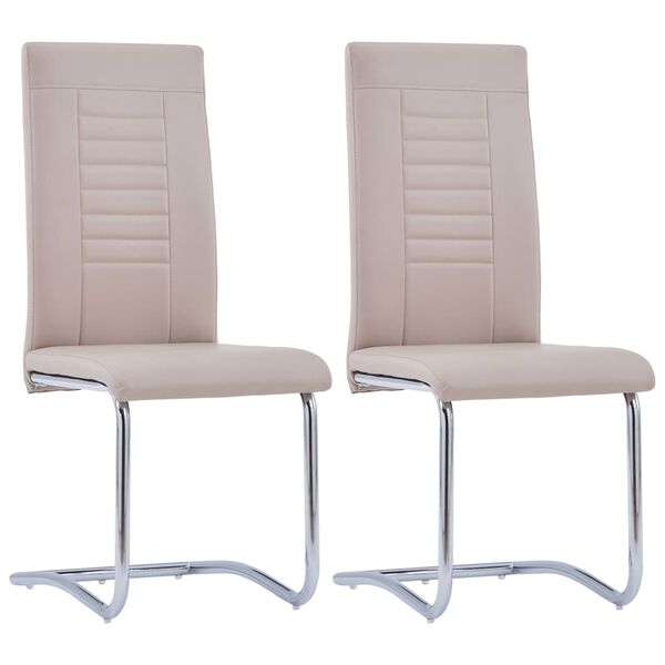 vidaXL Chaises &agrave; manger cantilever lot de 2 cappuccino similicuir
