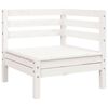 vidaXL Canap&eacute; de jardin 3 places et repose-pied blanc bois pin massif