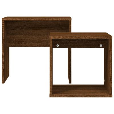 vidaXL Tables basses gigognes 2 pcs chêne marron bois d'ingénierie