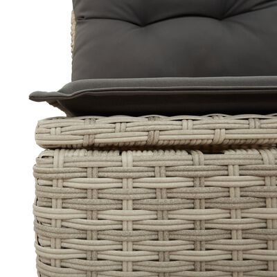 vidaXL Salon de jardin 9 pcs avec coussins gris clair résine tressée