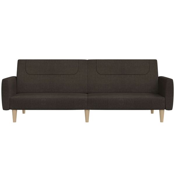 vidaXL Canap&eacute;-lit &agrave; 2 places Marron fonc&eacute; Tissu