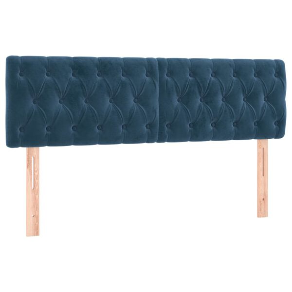 vidaXL Têtes de lit 2 pcs Bleu foncé 80x7x78/88 cm Velours