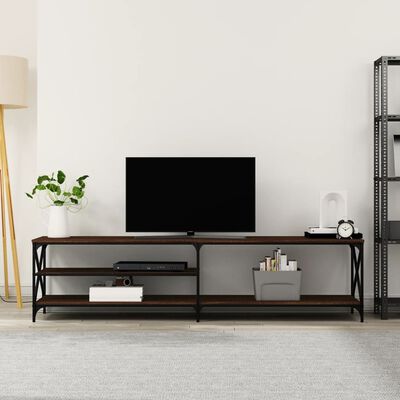 vidaXL Meuble TV chêne marron 200x40x50 cm bois d'ingénierie et métal