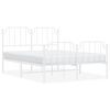 vidaXL Cadre de lit m&eacute;tal sans matelas et pied de lit blanc 140x200 cm