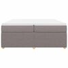 vidaXL Sommier &agrave; lattes de lit avec matelas Taupe 200x200 cm Tissu