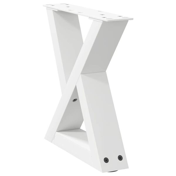 vidaXL Pieds de table basse 2 pi&egrave;ces Blanc 30 x (30-31,3) cm Acier
