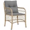 vidaXL Ensemble &agrave; manger de jardin coussins 5 pcs m&eacute;lange beige rotin