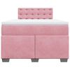 vidaXL Sommier &agrave; lattes de lit avec matelas rose 120x190 cm velours