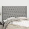 vidaXL T&ecirc;te de lit avec oreilles Gris clair 163x16x118/128 cm Tissu