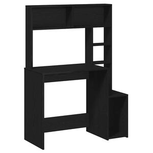 vidaXL Bureau avec &eacute;tag&egrave;res noir 100x45x140 cm bois d'ing&eacute;nierie
