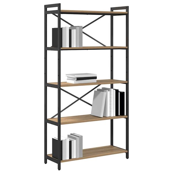 vidaXL &Eacute;tag&egrave;re Ch&ecirc;ne artisanal 80 x 30 x 155 cm Bois d'ing&eacute;nierie