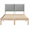 vidaXL Cadre de lit avec t&ecirc;te de lit Marron 120 x 190 cm Pin massif