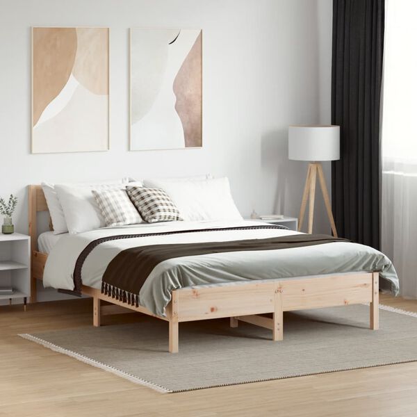 vidaXL Cadre de lit sans matelas 160x200 cm bois massif de pin