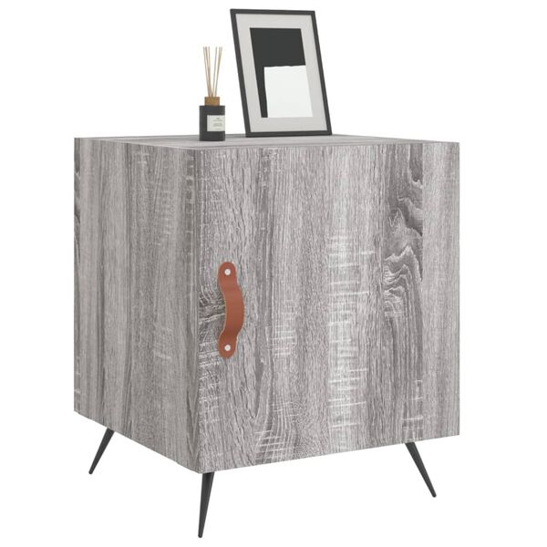 vidaXL Tables de chevet 2 pcs sonoma gris 40x40x50cm bois d'ing&eacute;nierie