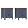 vidaXL Tables de chevet Hill 2 pcs Gris 46x35x49,5 cm Bois de pin