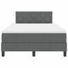 vidaXL Lit &agrave; ressorts avec matelas Gris fonc&eacute; 120 x 200 cm tissu