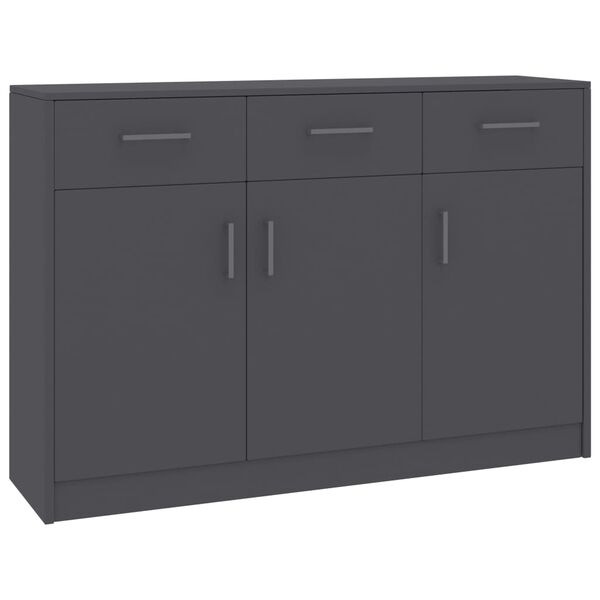 vidaXL Buffet Gris 110x30x75 cm Bois d&rsquo;ing&eacute;nierie