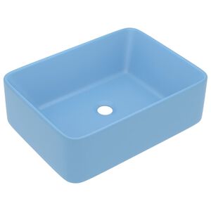 vidaXL Lavabo de luxe Bleu clair mat 41x30x12 cm C&eacute;ramique