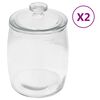 vidaXL Pots de conservation en verre avec couvercle 2 pcs 2000 ml