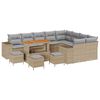 vidaXL Ensemble de canap&eacute; de jardin 13 pcs Beige polyrotin