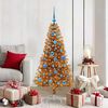 vidaXL Sapin de No&euml;l avec 150 LED avec support Dor&eacute; 150 cm PET