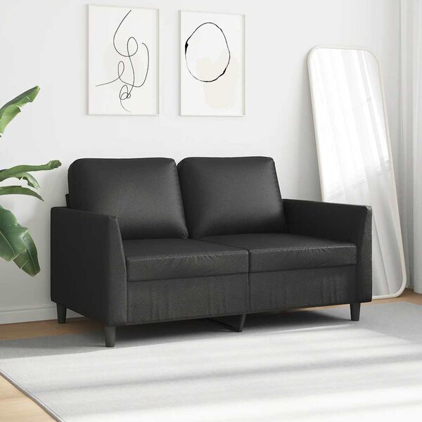 vidaXL Canap&eacute; &agrave; 2 places Noir 120 cm Similicuir