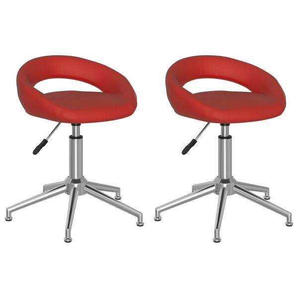 vidaXL Chaises &agrave; manger pivotantes lot de 2 bordeaux similicuir