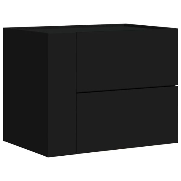 vidaXL Table de chevet murale noir 45x30x35 cm