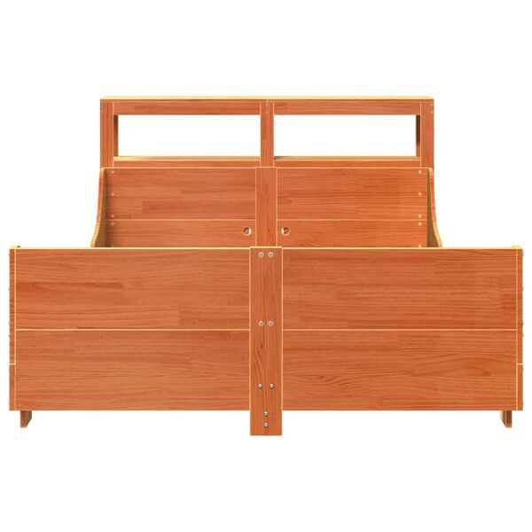 vidaXL Cadre de lit sans matelas cire marron 150x200cm bois pin massif
