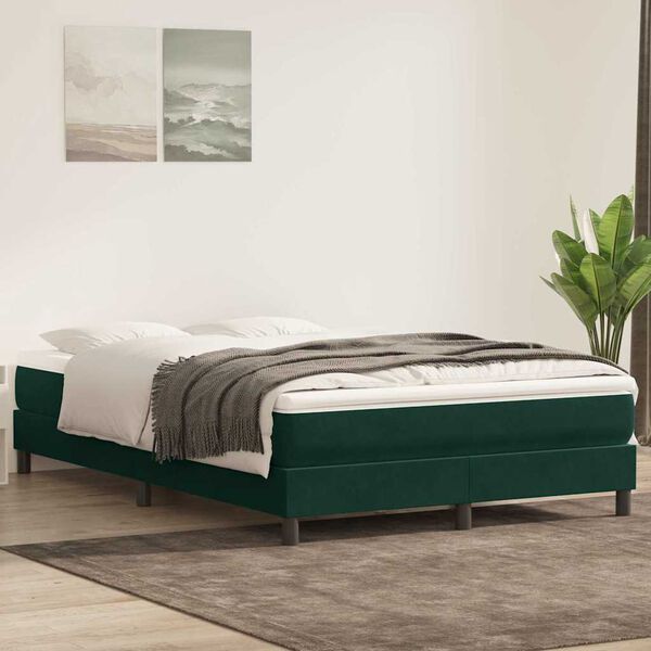 vidaXL Sommier &agrave; lattes de lit sans matelas vert fonc&eacute; 160x220cm