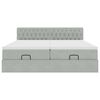 VidaXL Cadre de lit ottoman et matelas gris clair 160x200cm velours