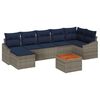 vidaXL Ensemble de canap&eacute; de jardin 8 pcs Gris et bleu marine