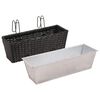 vidaXL Ensemble de jardini&egrave;res de balcon Trap&egrave;ze Rotin 50cm 2 pcs Noir