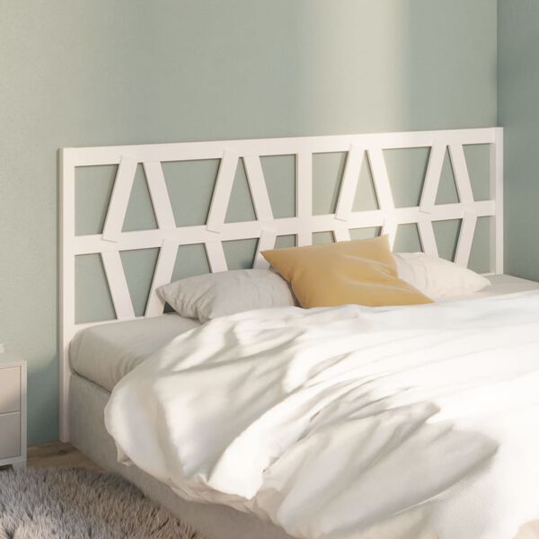 vidaXL T&ecirc;te de lit Blanc 206x4x100 cm Bois massif de pin