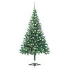 vidaXL Arbre de No&euml;l artificiel pr&eacute;-&eacute;clair&eacute;/boules 120 cm 230 branches