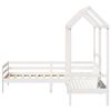 vidaXL Ensemble de lit de jour et de banc avec toit sans matelas blanc