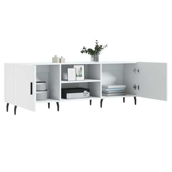 vidaXL Meuble TV blanc 150x30x50 cm bois d'ing&eacute;nierie