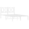 vidaXL Cadre de lit m&eacute;tal sans matelas et t&ecirc;te de lit blanc 120x200 cm