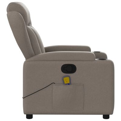 vidaXL Fauteuil de massage inclinable Taupe Tissu