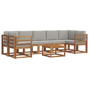 vidaXL Ensemble de canap&eacute;s d'ext&eacute;rieur 8 pc Gris Naturel et Clair
