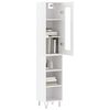 vidaXL Buffet haut Blanc 34,5x34x180 cm Bois d'ing&eacute;nierie