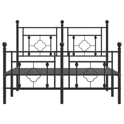 vidaXL Cadre de lit métal sans matelas avec pied de lit noir 120x200cm