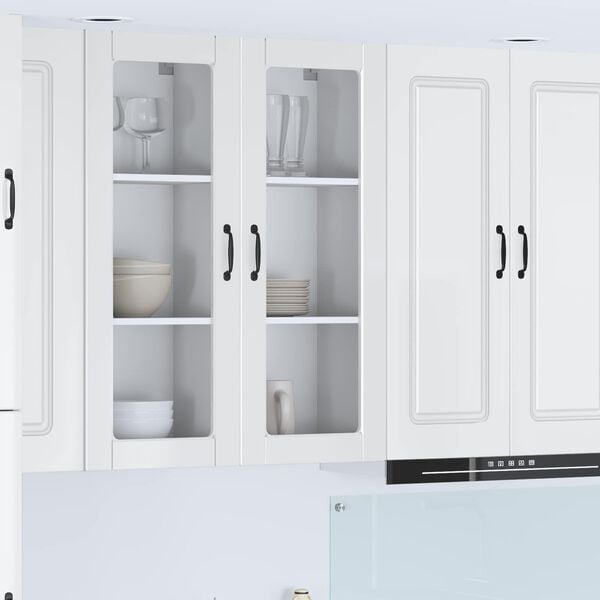 vidaXL Armoire de cuisine avec &eacute;tag&egrave;re Blanc brillant 40 x 31 x 100 cm
