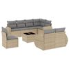 vidaXL Salon de jardin avec coussins 9 pcs beige r&eacute;sine tress&eacute;e
