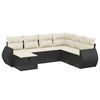 vidaXL Salon de jardin 7 pcs avec coussins noir r&eacute;sine tress&eacute;e