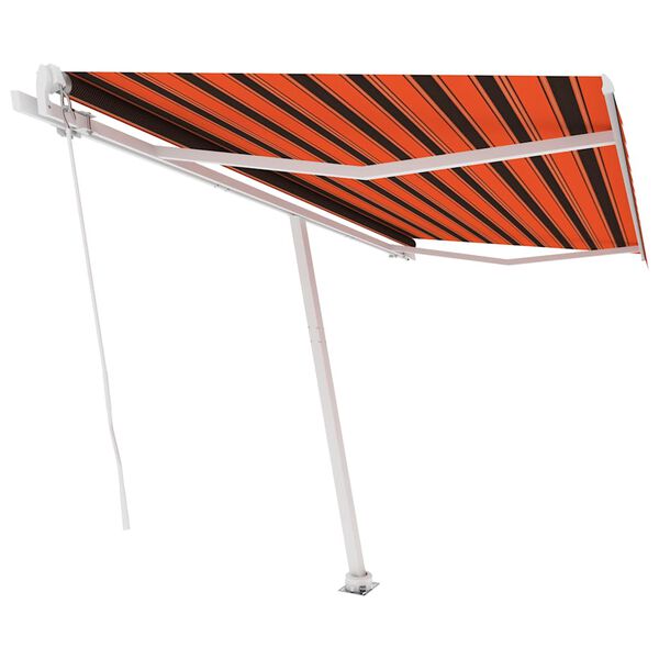 vidaXL Auvent manuel r&eacute;tractable sur pied 400x300 cm Orange et marron