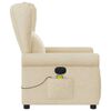 vidaXL Fauteuil inclinable de massage &eacute;lectrique cr&egrave;me tissu